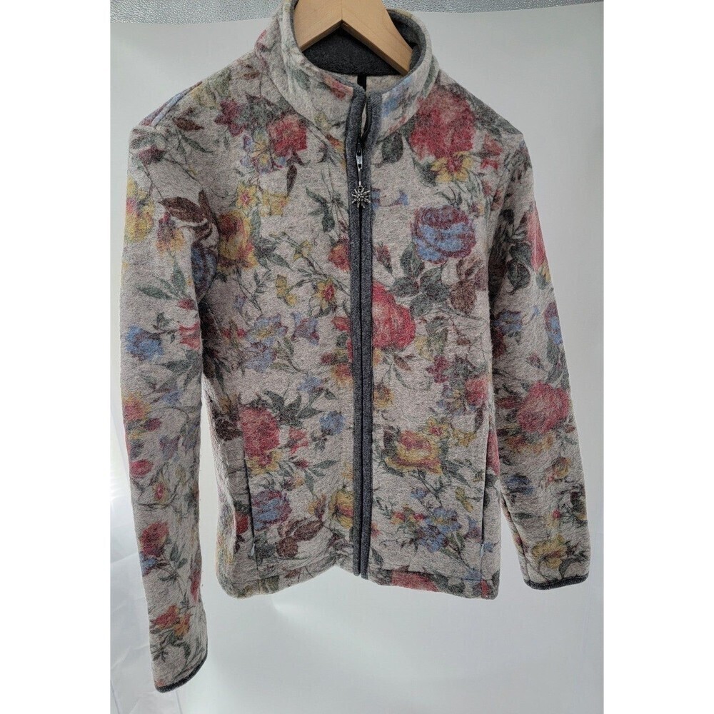 Italian Alps Country Wear Floral Wool Blended Jacket, "Alpen Rose"